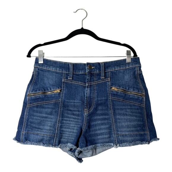Jordache Jean Cut off Shorts Women 30 Vintage Style Brooklyn Moto Blue High rise - Picture 1 of 4